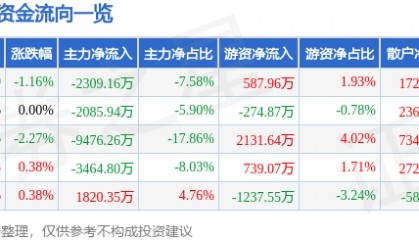 股票行情快报：步步高（002251）1月28日主力资金净卖出2309.16万元