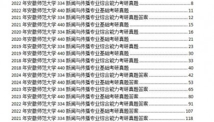2018-2024年安徽师大新传专硕考研真题答案334+440