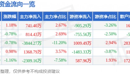 股票行情快报：步步高（002251）2月3日主力资金净买入741.40万元