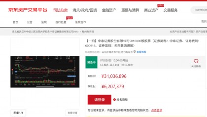 什么情况？这家上市券商股票遭拍卖！